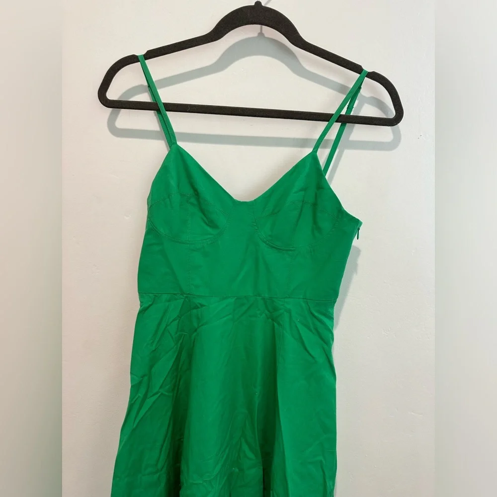 Zara green maxi dress bustier style with pockets - Picture 2 of 5